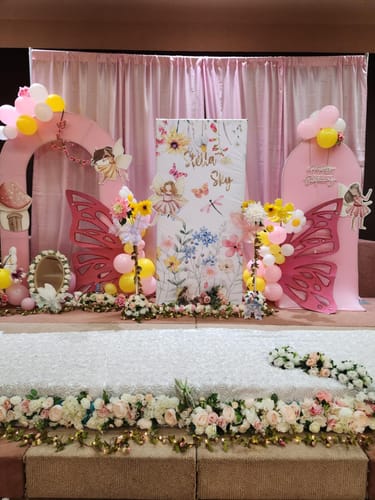 Customer photo review of 3x7ft Party Backdrop Stand Party Decor Baby Shower Birthday Rectangular Wall Stand