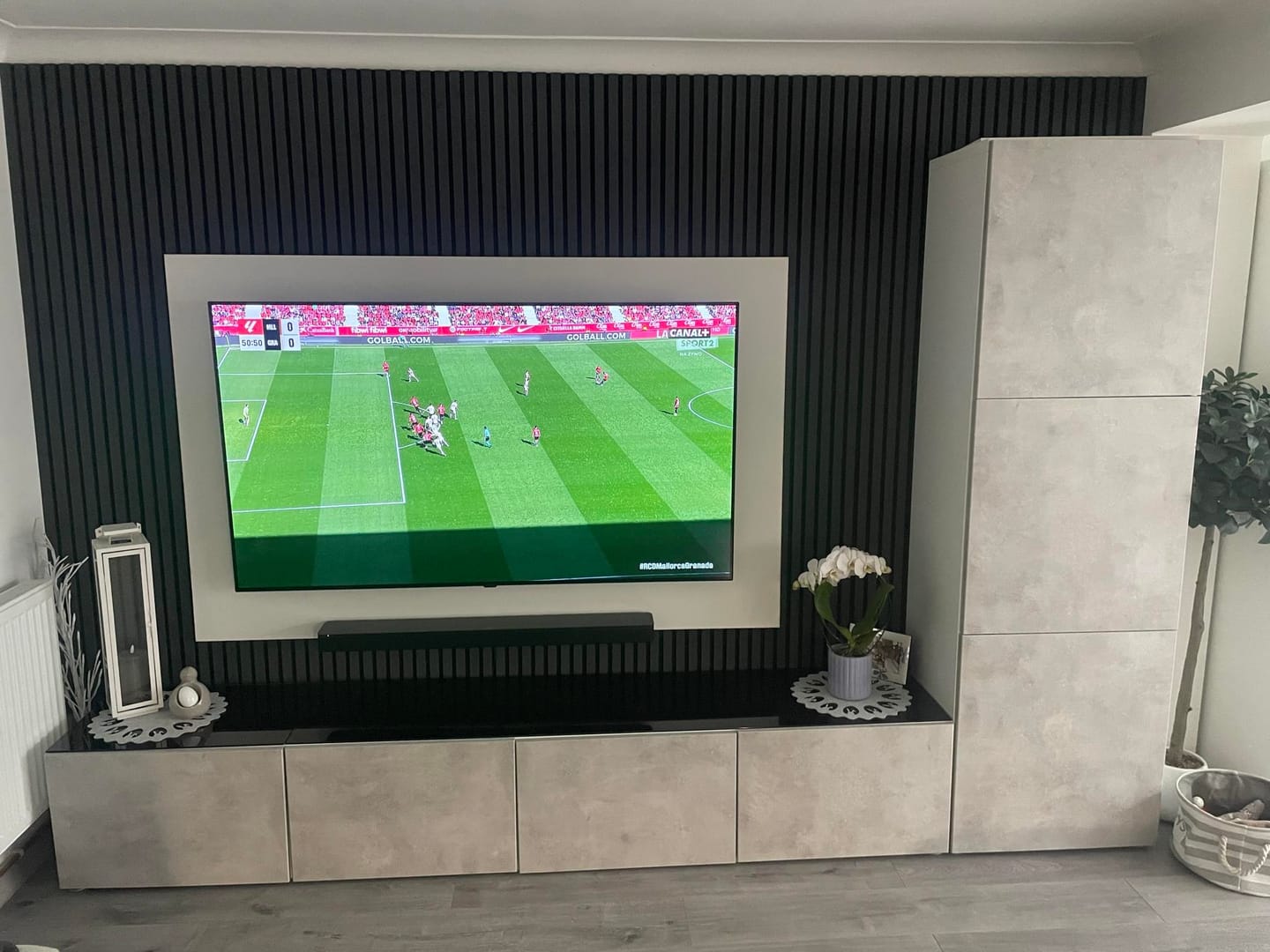 Customer photo review of Acoustic Slat Wall Panel - Charcoal
