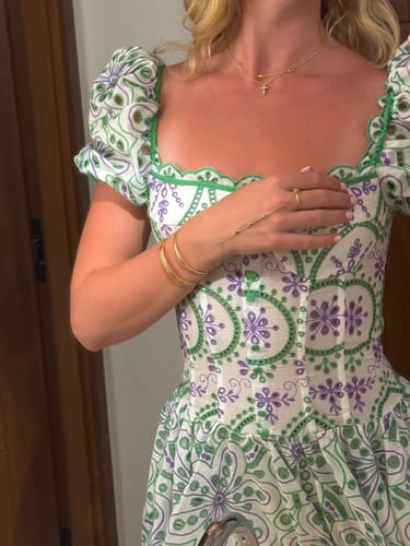 Customer photo review of Bezel Strand Necklace