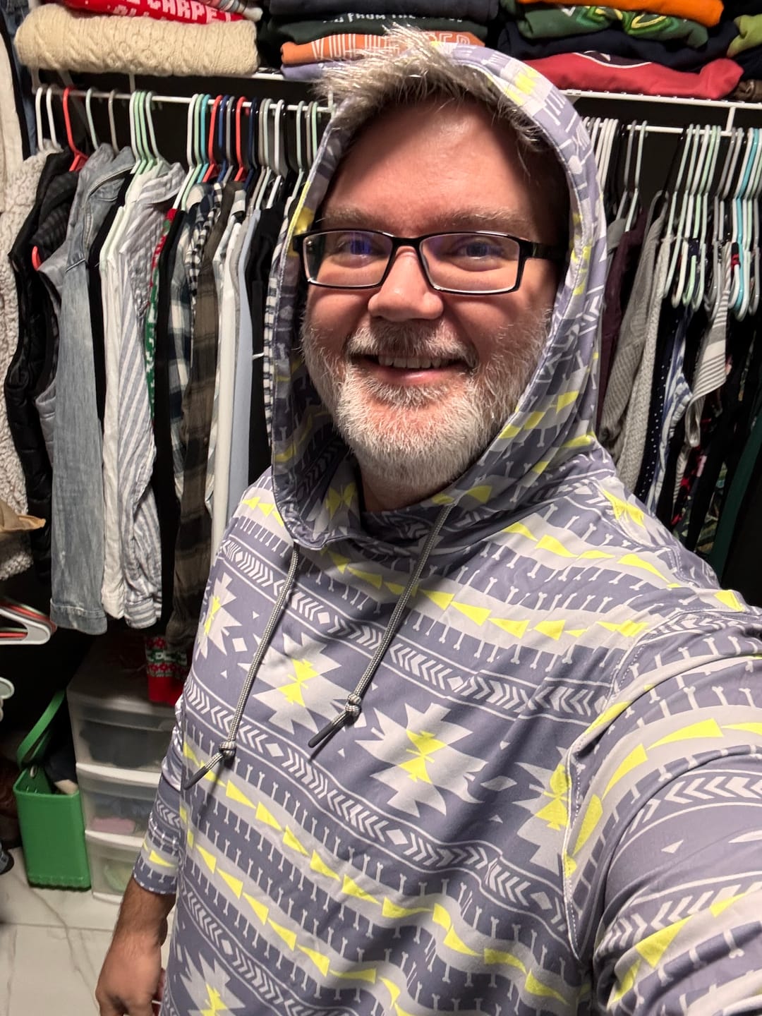 Customer photo review of Aztec Gray – Performance Hoodie