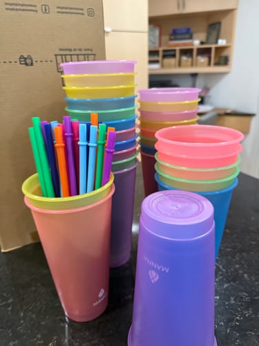 Customer photo review of PROMO 24-Piece Rainbow Color-Changing Cup Set