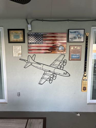 Customer photo review of P-3C Orion Angle Metal Aircraft Wall Art - NCP0109