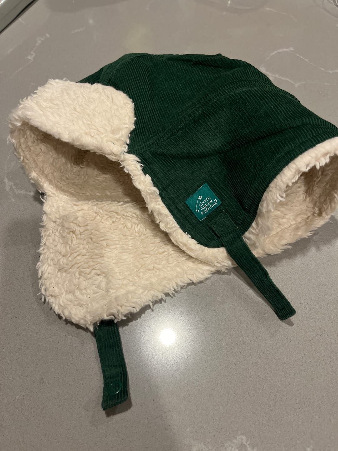 Customer photo review of Vintage Green Sherpa Fleece Cosy Hat