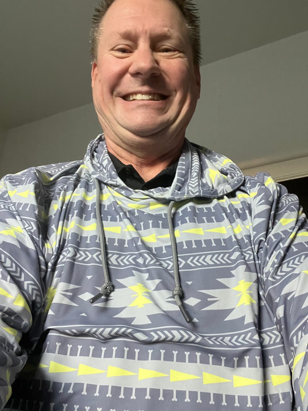 Customer photo review of Aztec Gray – Performance Hoodie