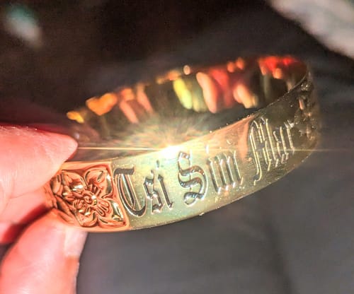Customer photo review of Hali'a Heirloom Personalized Bangle