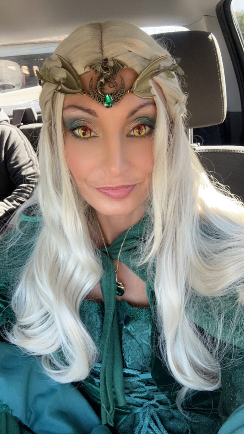 Customer photo review of Halloween DragonMaid Yellow Colored Contact Lenses