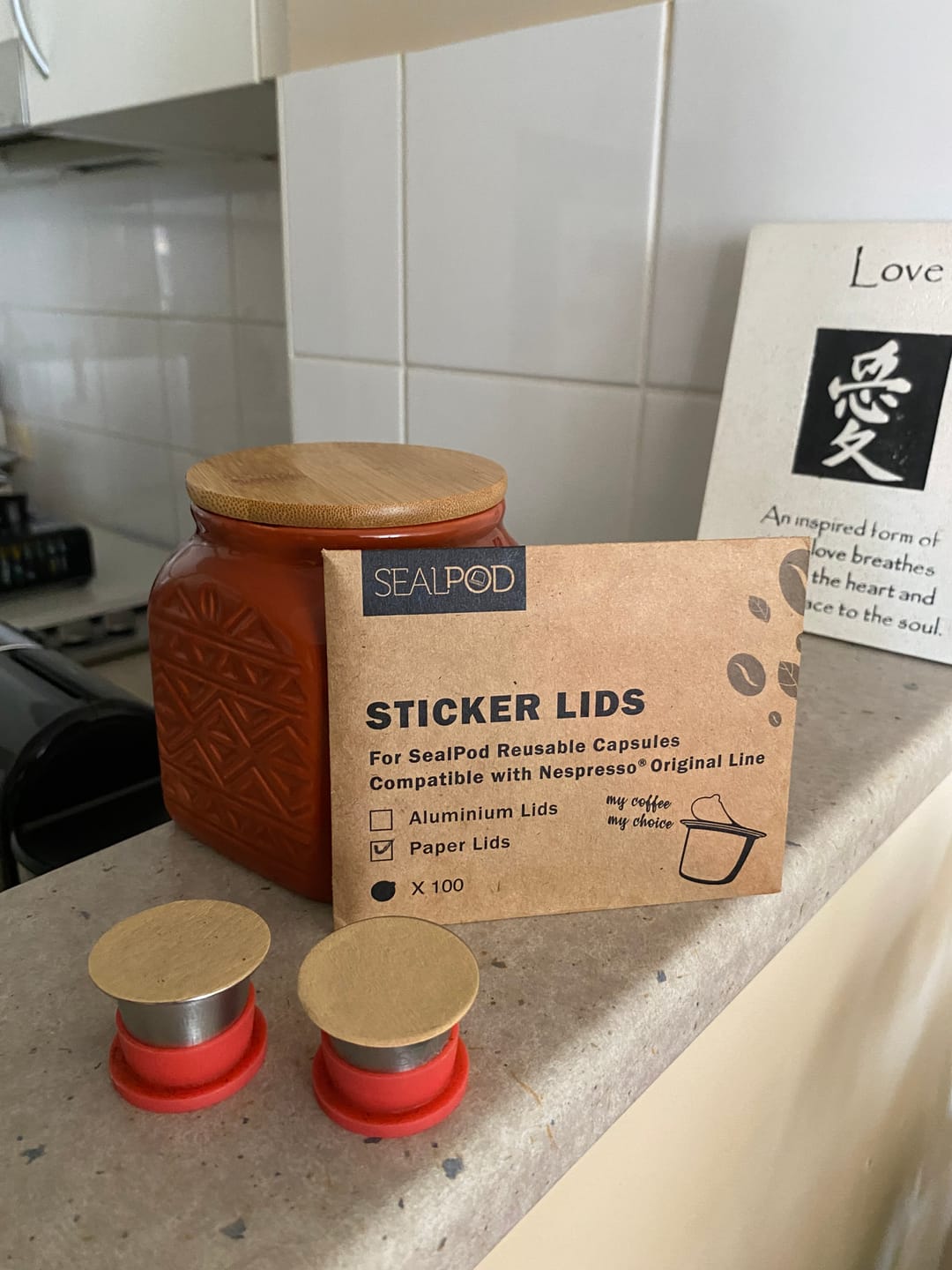 Customer photo review of SealPod Paper Sticker Lids (Tea, Hot Chocolate & Chai)