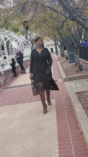 Customer photo review of Elastic Waist Mini A-Line Skirt