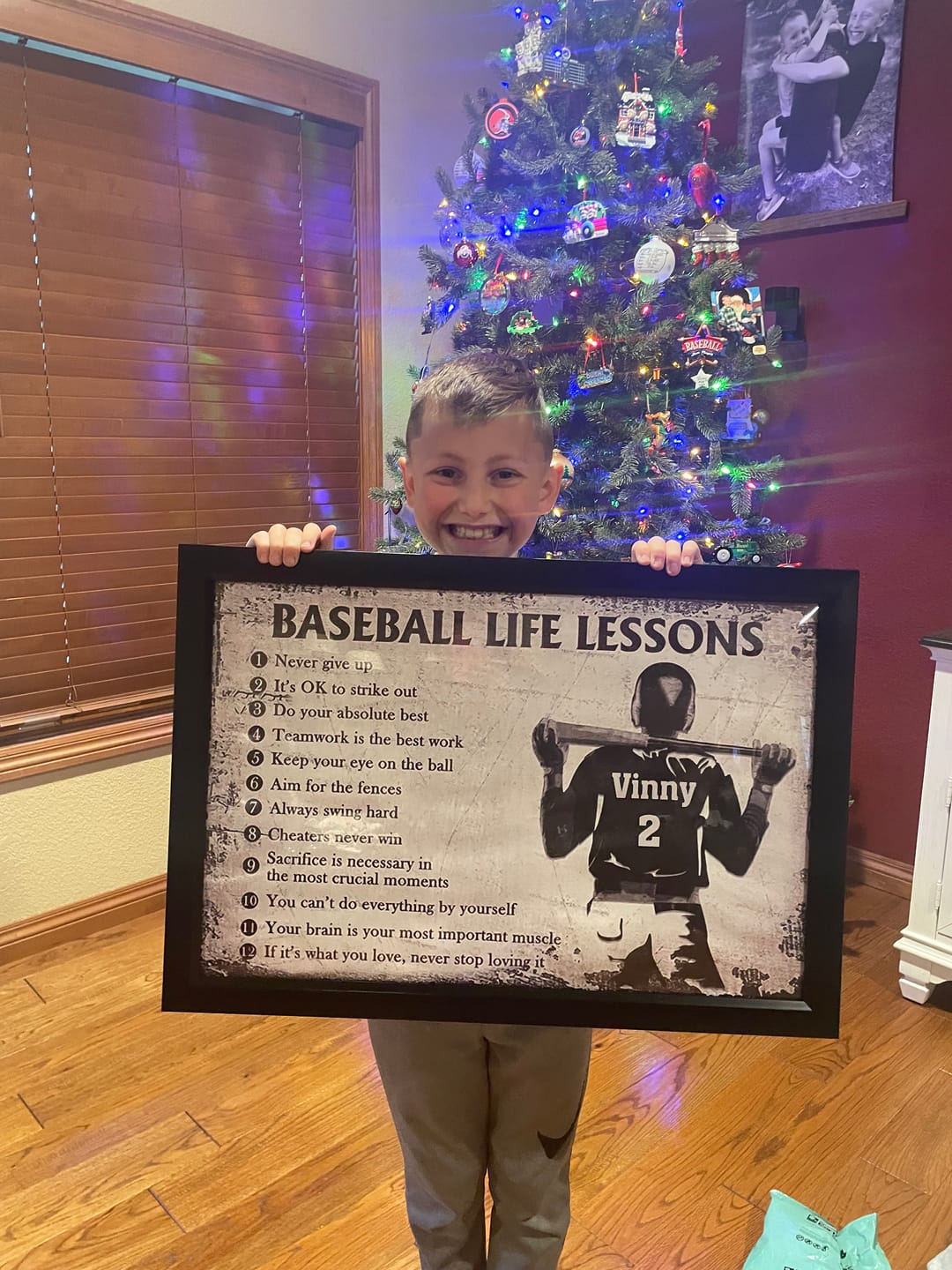 Customer photo review of Personalized Baseball Life Lessons Customized Poster