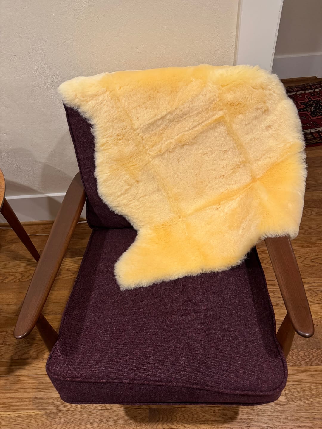 Customer photo review of Sheepskin Rug for Babies, 100% Natural, Shorn Lambskin Wool, 2 x 3 Feet, Flax