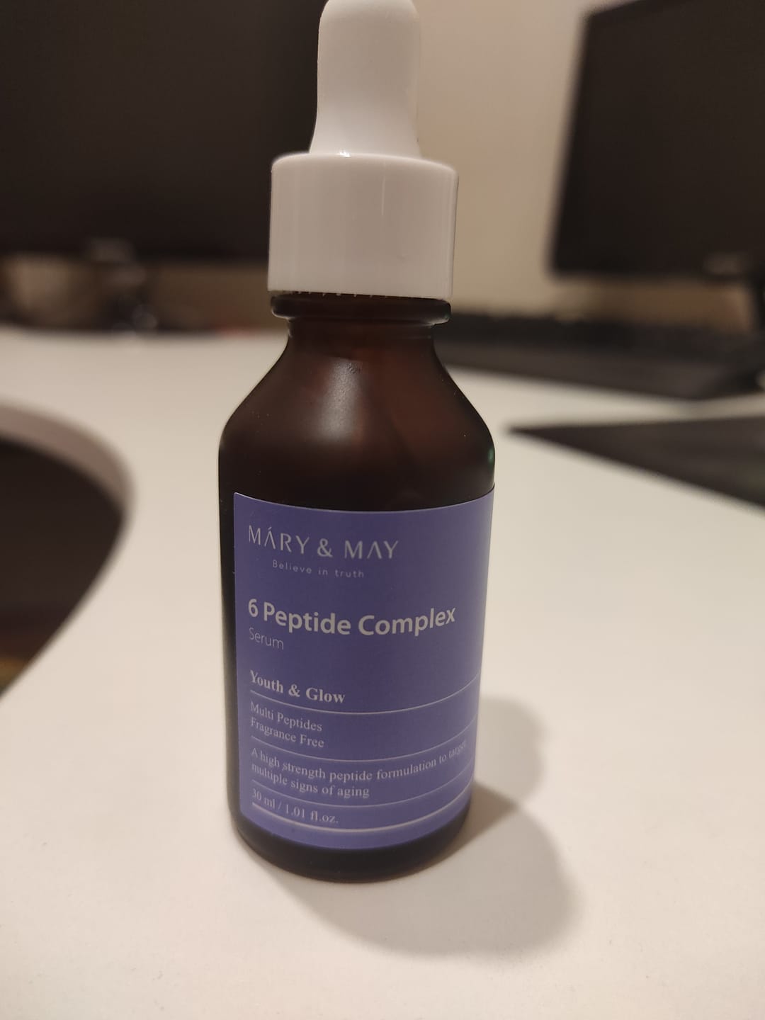 Customer photo review of Atjaunojoša ampula ar peptīdu kompleksu Mary&May 6 Peptide Complex Serum