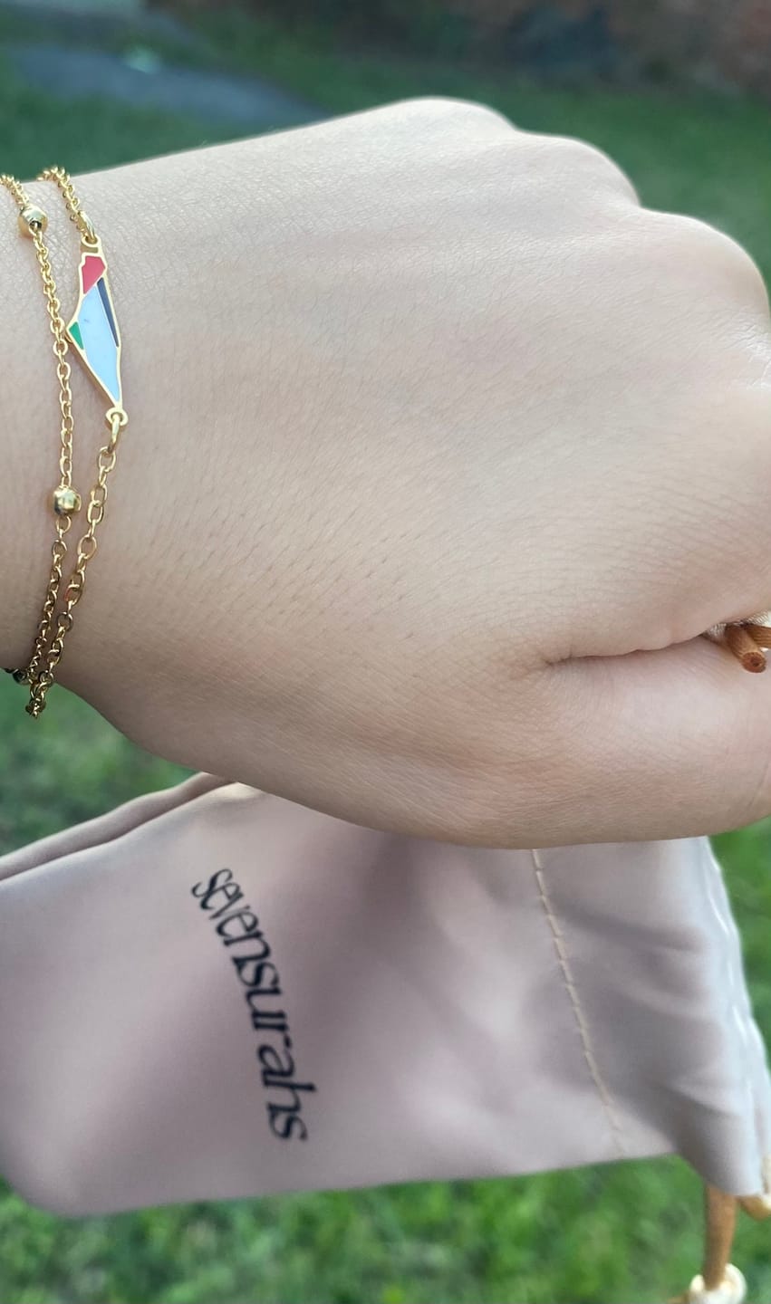 Customer photo review of Palestine Map Bracelet