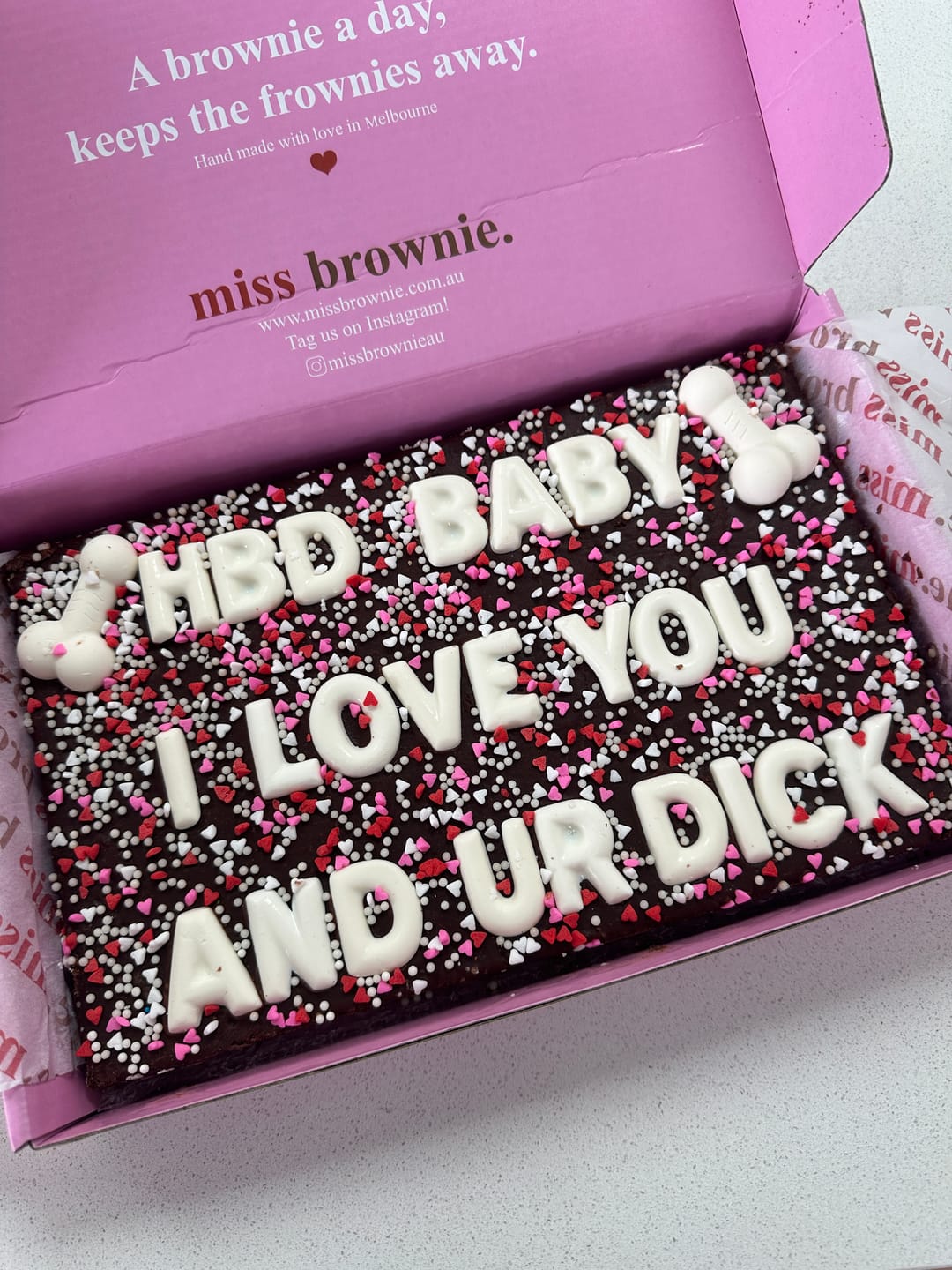 Customer photo review of Custom D!ck Brownie