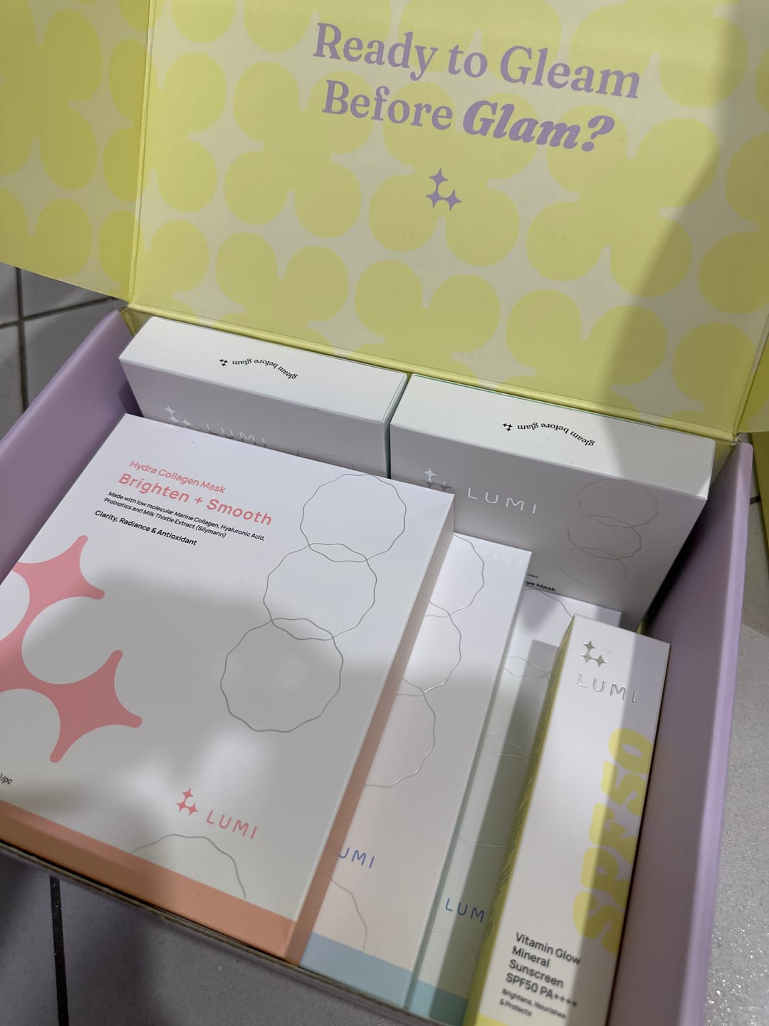 Customer photo review of Hydra Collagen Mask Brighten + Smooth