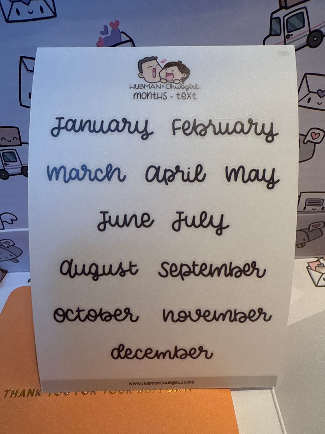 Customer photo review of Months Text Planner Stickers - Script