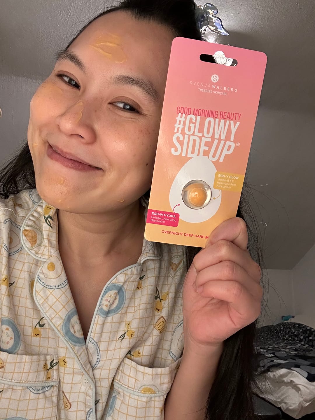 Customer photo review of 5er Pack GLOWYSIDEUP® Overnight Leave-On Maske