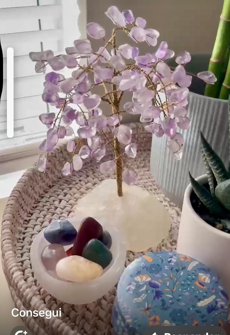Customer photo review of 9" Tall Amethyst Handmade Wire Gem Tree with Milky Quartz base, 50 Gems #5316AMMQ
