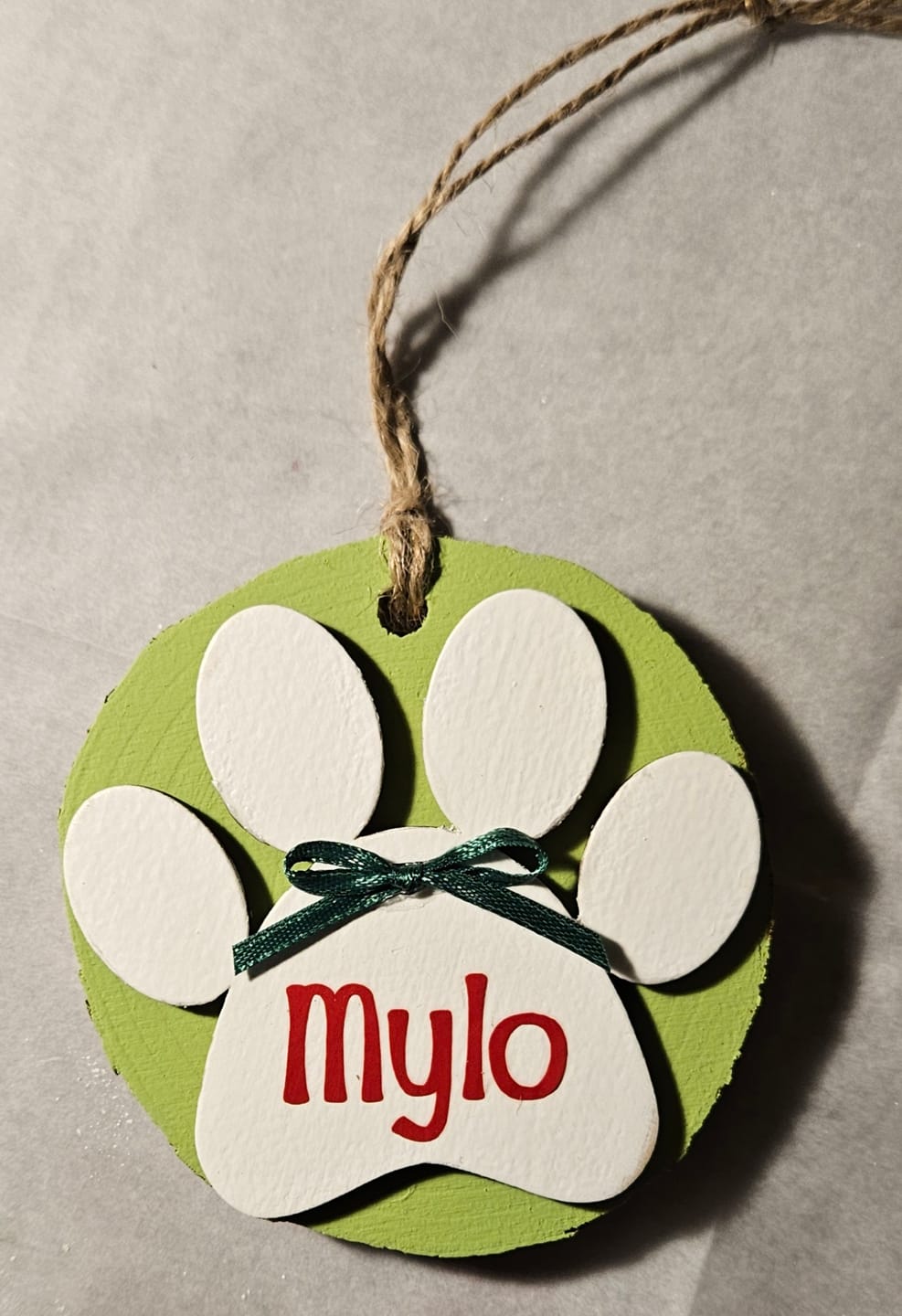 Customer photo review of Unfinished Wood Paw Print Shape - Pet Craft - up to 36"
