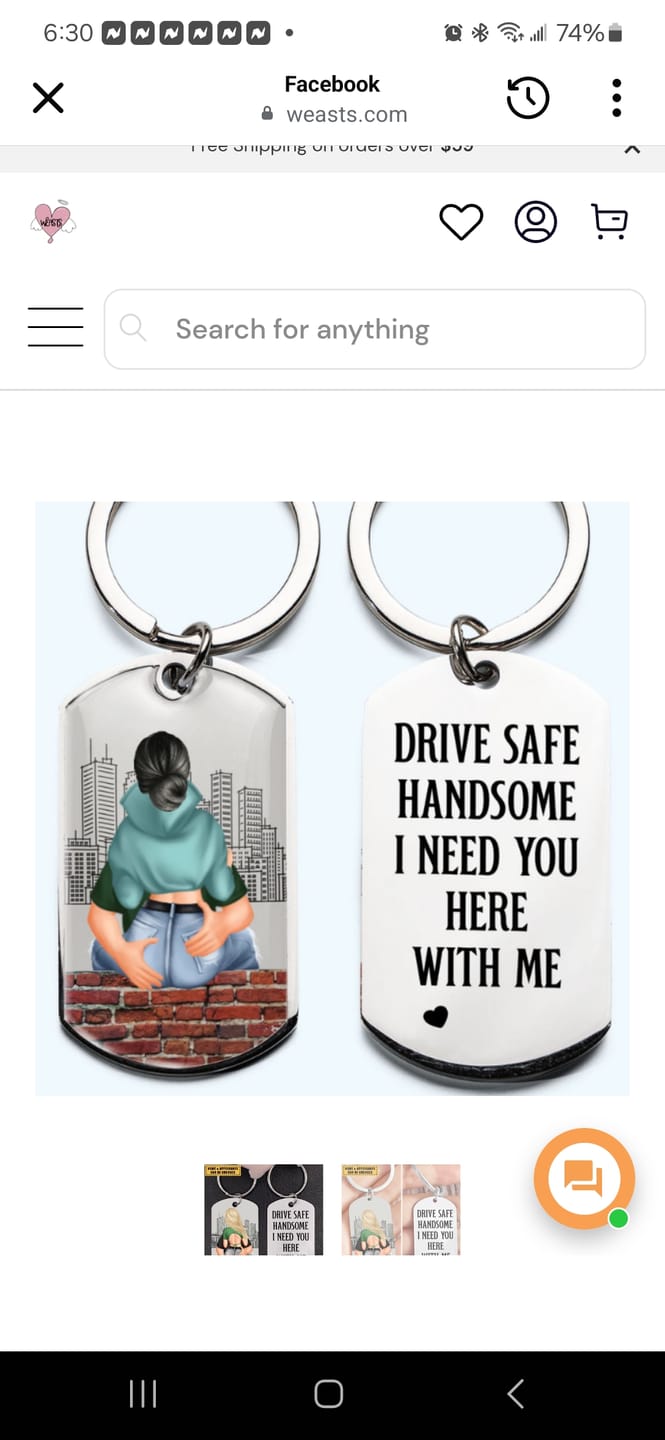 Customer photo review of Drive Safe - Personalized Engraved Stainless Steel Keychain