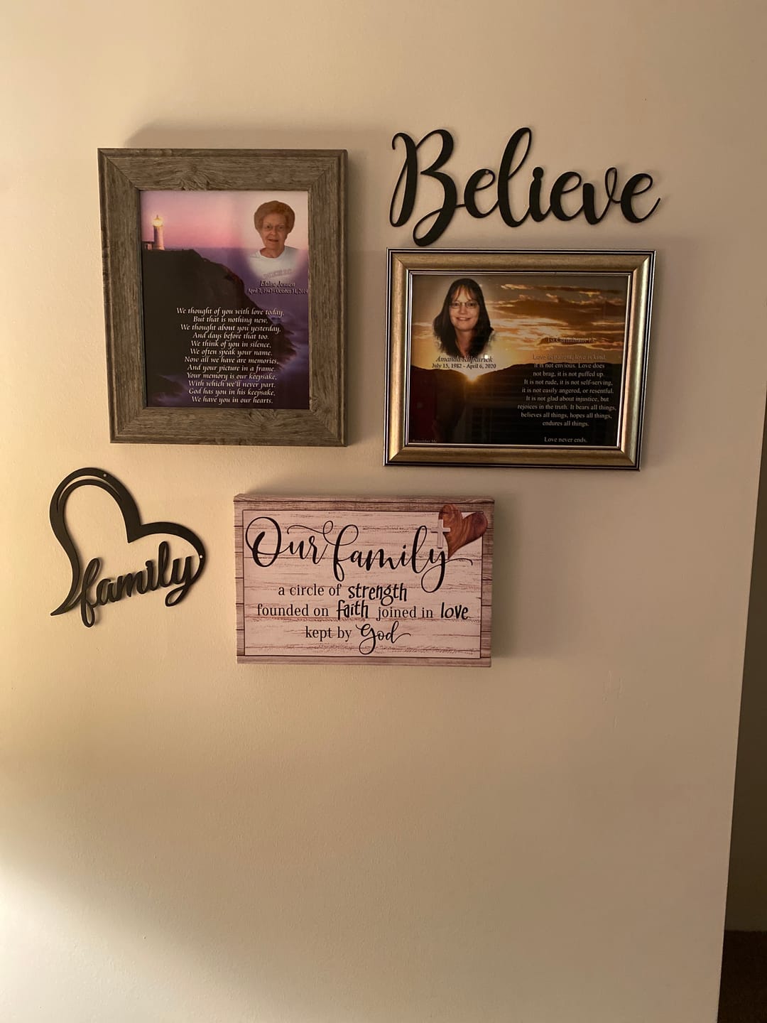 Customer photo review of Our Family A Circle Of Strength Christian Family Wall Art Canvas