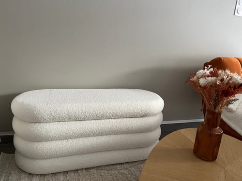 Customer photo review of UPPSALA - Banc avec rangement en bouclettes blanches