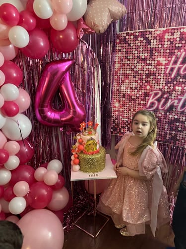 Customer photo review of Elegant Baby Girl Bow Sequin Princess Dress Toddler Formal Dresses