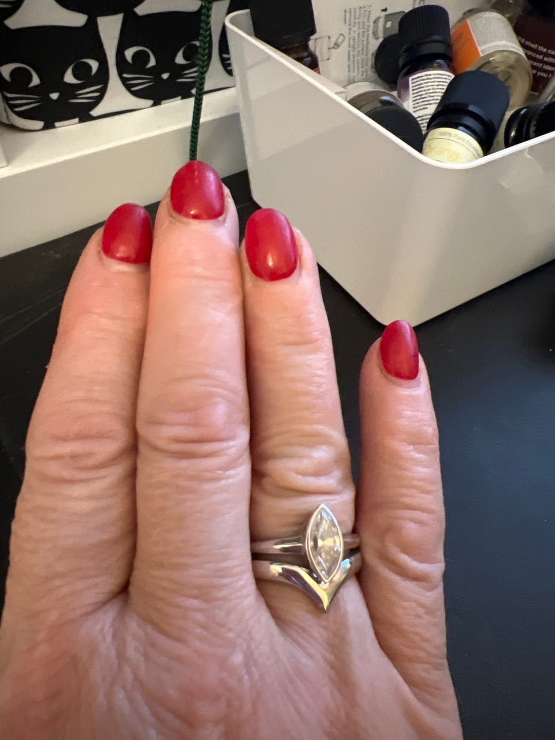 Customer photo review of Surf Moon Solitaire Moissanite Ring