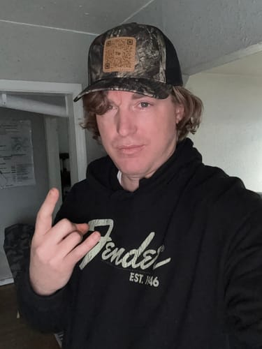 Customer photo review of Richardson 112P Camo Custom Leather Patch Hat