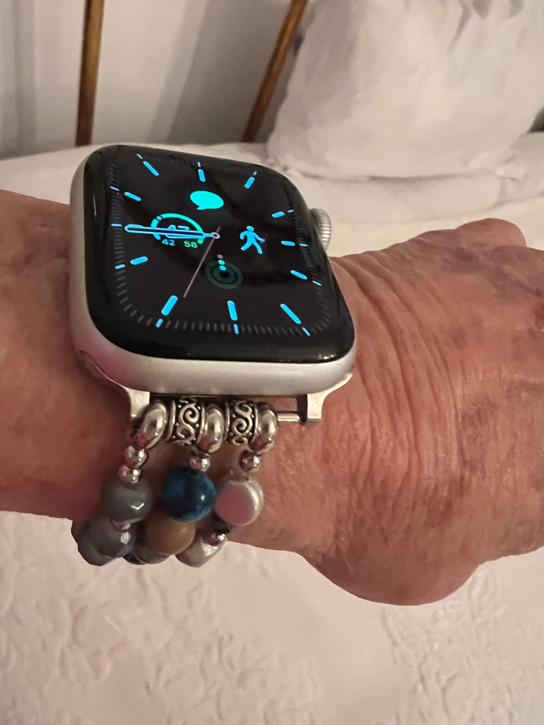 Customer photo review of Artisanal Jasper Nomadic Stretch Apple Watch Strap