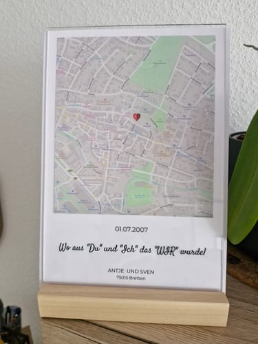 Kundenbewertung mit Foto zu "Unser Ereignis" - Personalisierte Acryltafel