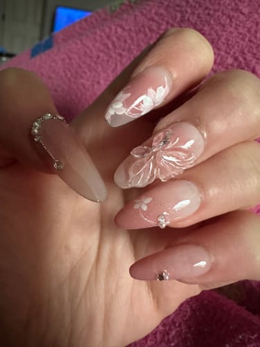 Customer photo review of Siva Nail, Starry Shimmer, Celestial Bloom, Handmade Press on Nails