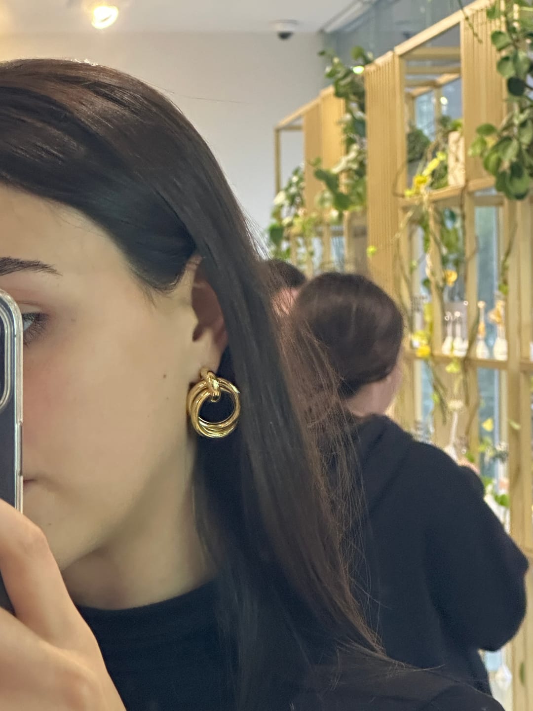 Customer photo review of Par Arete Circulo Enlazado