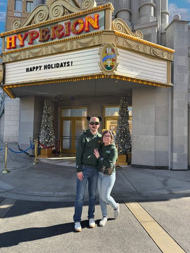 Customer photo review of To Infinity And Beyond Custom Embroidered Matching Hoodies For Couples