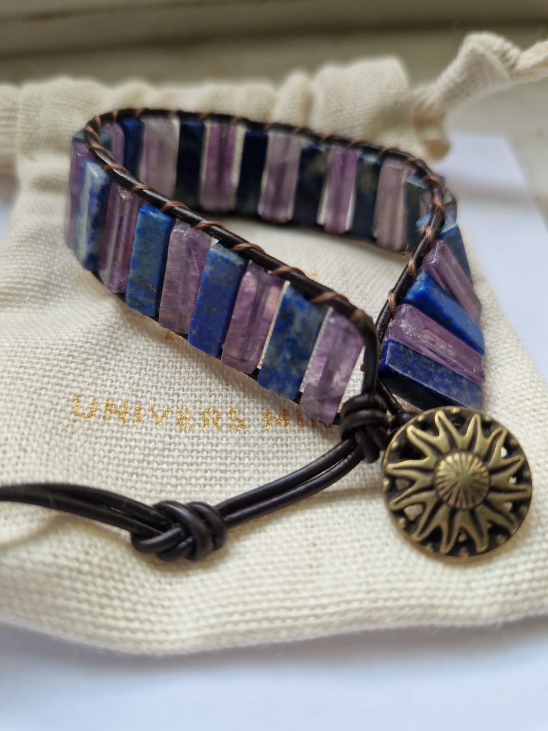 Customer photo review of Bracelet lapis Lazuli et Améthyste