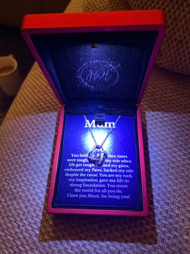 Customer photo review of Mum Necklace/Gift - Sterling Silver Love Knot Necklace - Mum22