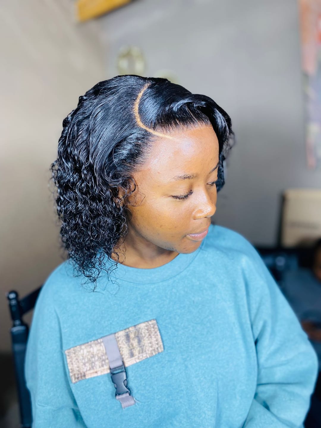 Customer photo review of Brazilian Lace Front Wig Deep Wave - 1B - 10"