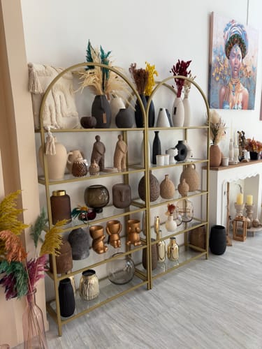 Customer photo review of Ψηλό Μοντέρνο Ράφι Βιβλιοθήκη Χρυσή Μεταλλική για Σαλόνι Υπνοδωμάτιο Μπάνιο LG-T050A01