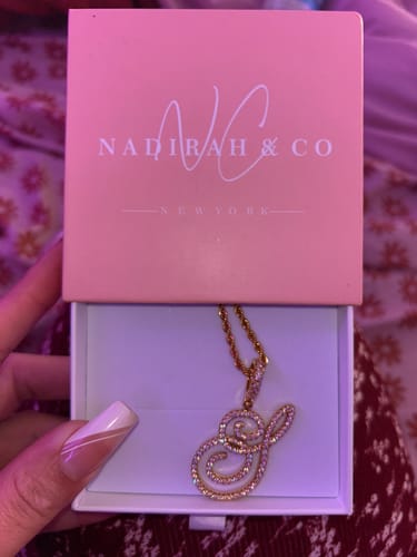Customer photo review of Luxe Diamond Initial Necklace