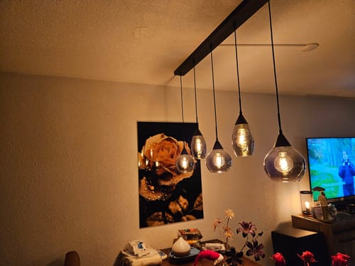 Customer photo review of Hanglamp Astraeos - 5-lichts - Smoke - Glas