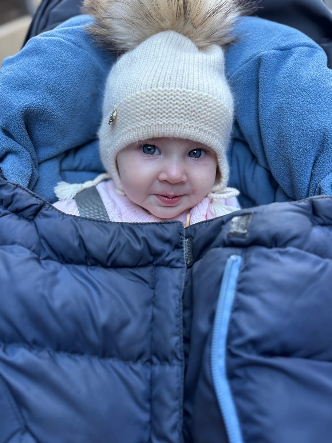 Customer photo review of Cashmere Aviator Pom Hat