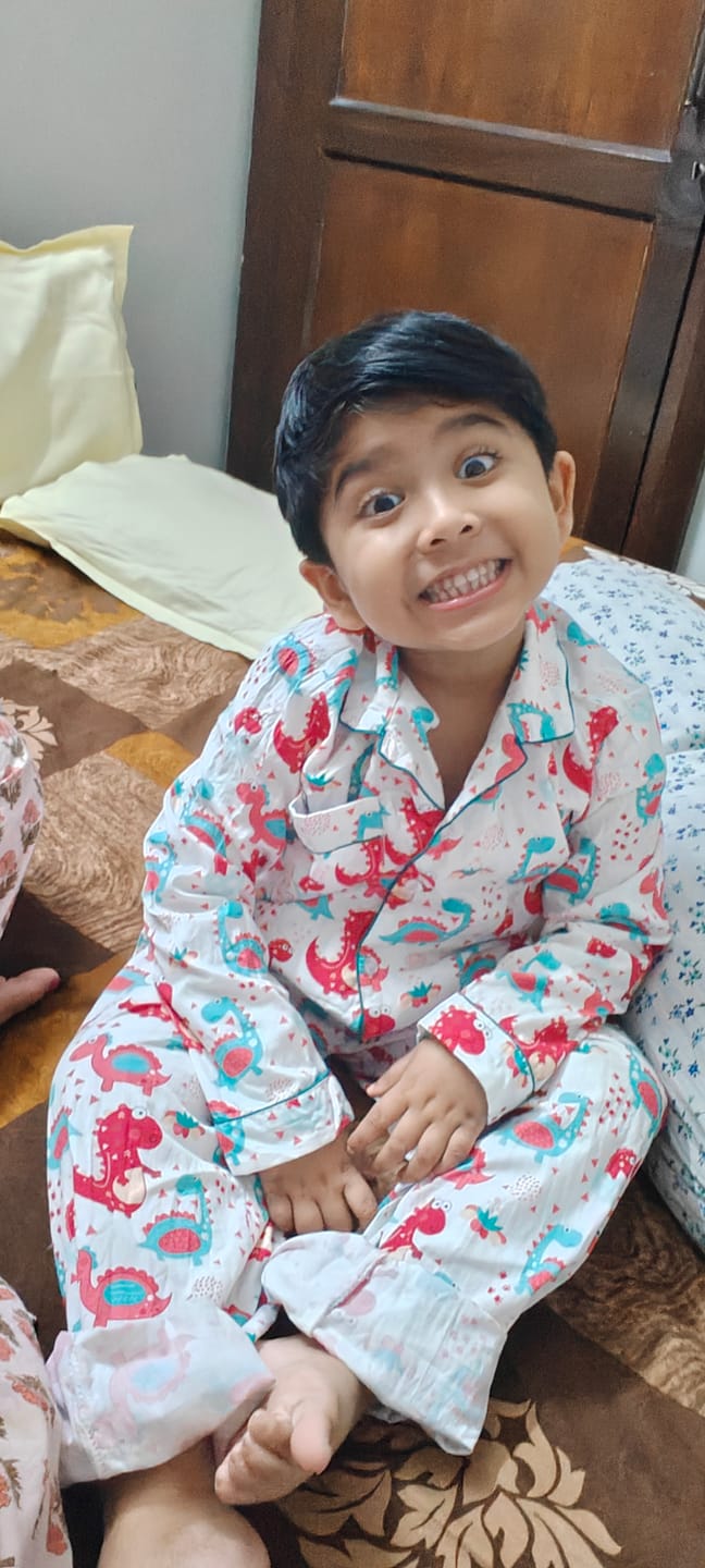 Customer photo review of Playful Dino Night Suit