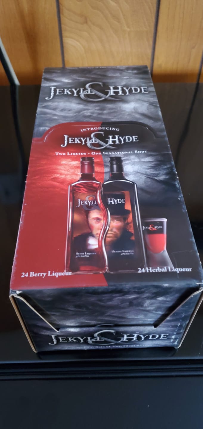 Customer photo review of Jekyll & Hyde Two Liquid Liqueur Mini Shots (48 Of 50ML)