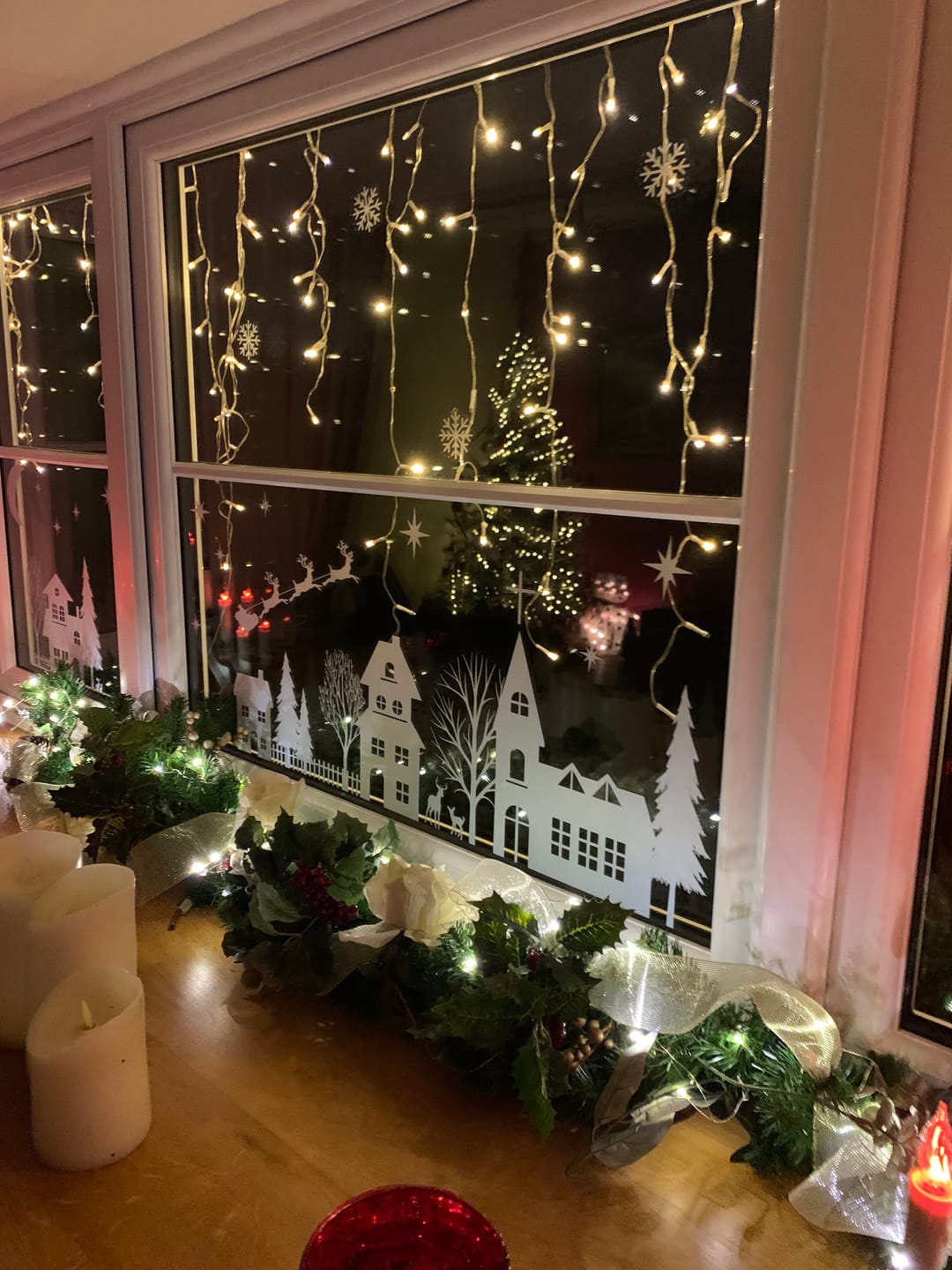 Customer photo review of Christmas Village Window Decal