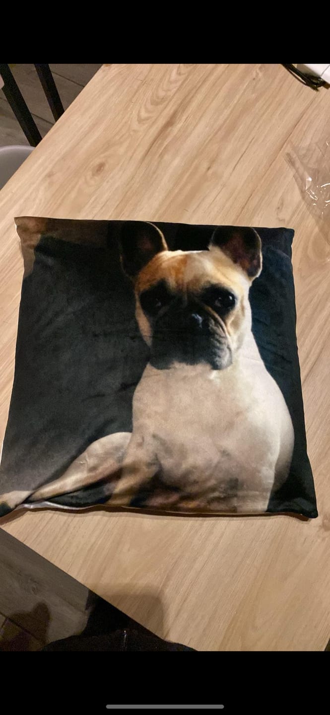 Customer photo review of Avec photo - Coussin personnalisé