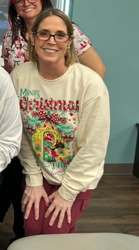 Customer photo review of Minnie's Christmas Bow-tique Crewneck (Limited Edition)