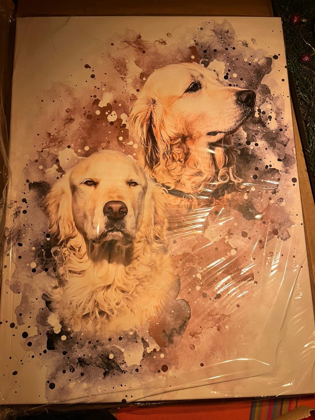 Customer photo review of Tierisches Wasserfarben Hunde Portrait