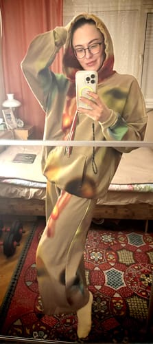 Customer photo review of Printed Hooded Sweatshirt