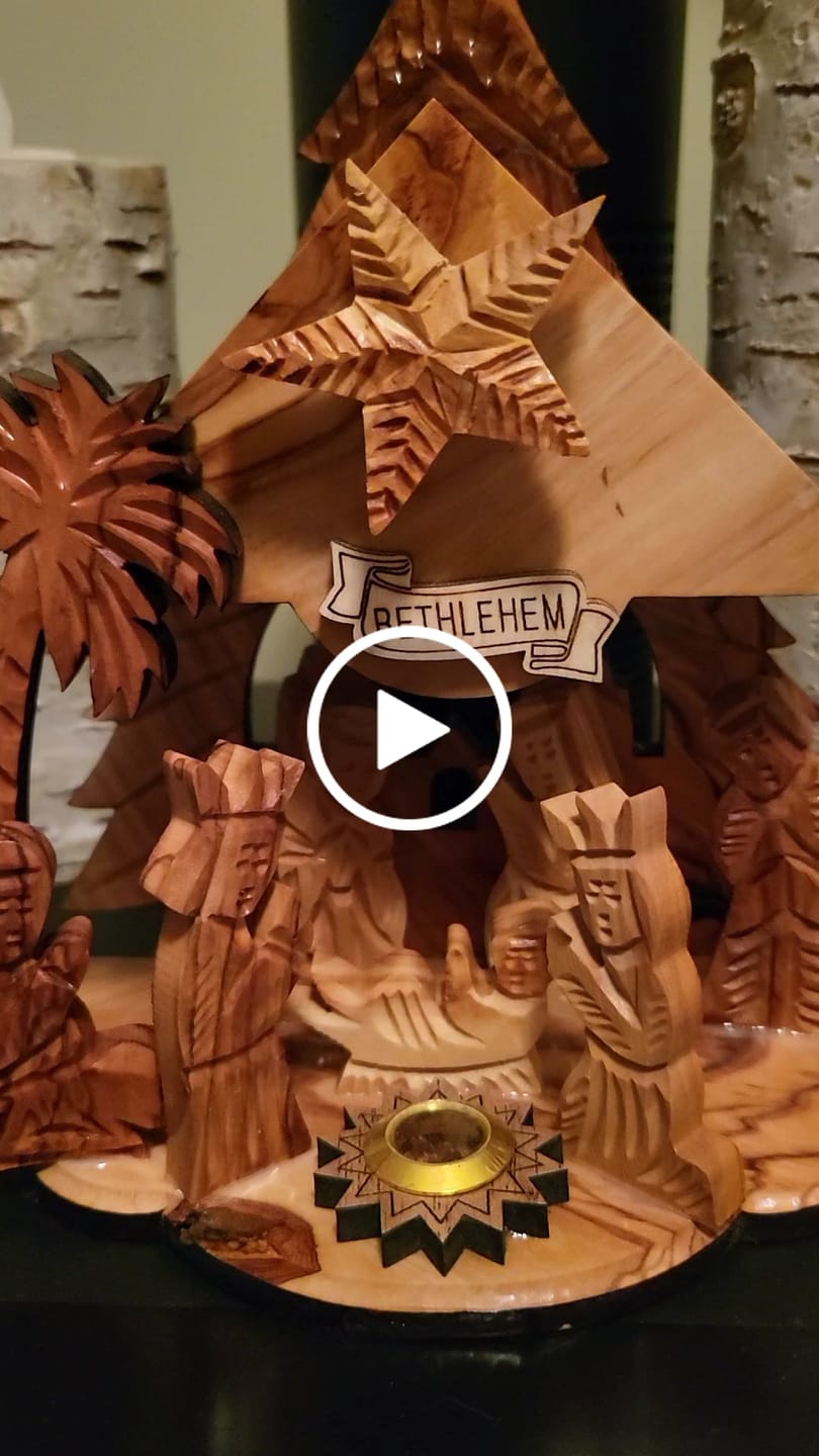 Customer video review of Olive Wood Nativity Scene with Music Box - (8x6 Inches) - Holy Land Nativity