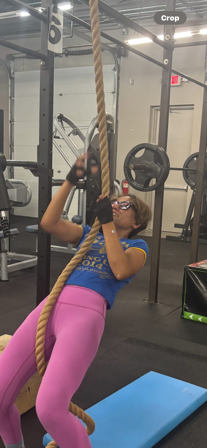 Customer photo review of W471 Gold's Gym Ringer Baby Tee