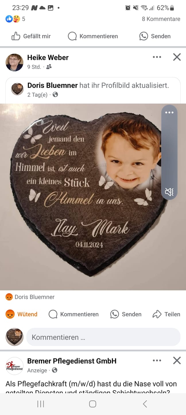 Customer photo review of Ein Stückchen Himmel - Familien-Schieferherz